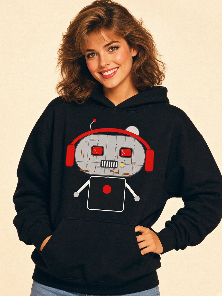 Trailer Bot hoodie on model