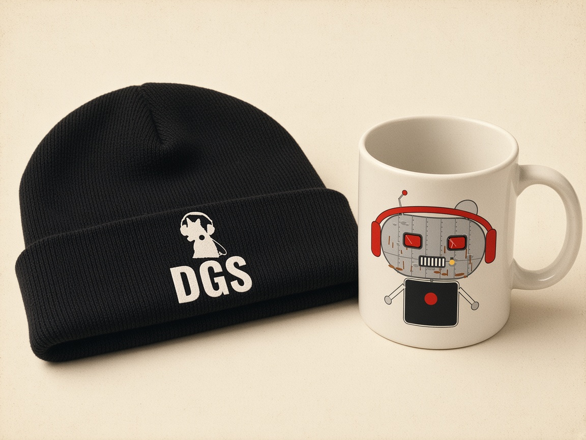 DGS beanie and Trailer Bot mug